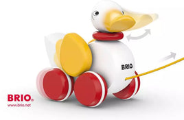BRIO Pull-along Duck White - Wooden toy for toddlers 19 months up
