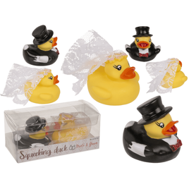 Squeaking ducks, Bride & Groom, 6 cm,