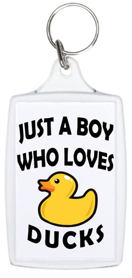 Just A Boy Who Loves Ducks - Keyring - Duck Themed Merchandise from Shop4Ducks