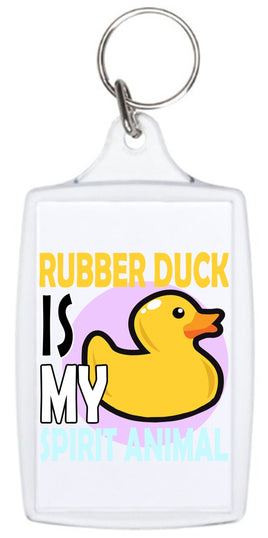 Rubber Duck Is My Spirit Animal - Keyring - Duck Themed Merchandise from Shop4Ducks